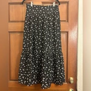 Madewell Georgette Pintuck Maxi Skirt Floral Size M